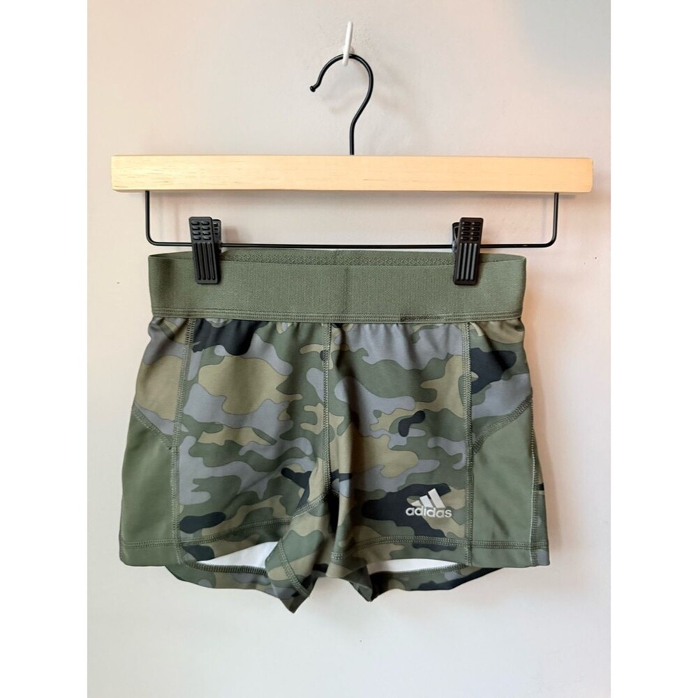 Adidas Techfit Green Camo Compression Shorts Climalite Green Athletic Training